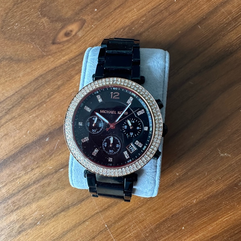 Black & Rose Gold Michael Kors Watch